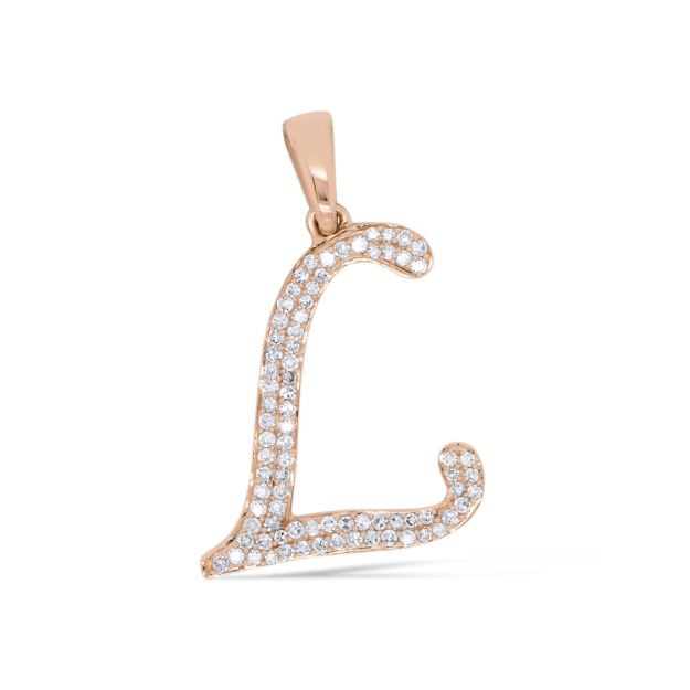 Diamond Letter L Pendant 0.18 ct. 14K Rose Gold