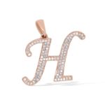 Diamond Letter H Pendant 0.25 ct. 14K Rose Gold