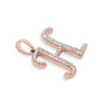 Diamond Letter H Pendant 0.25 ct. 14K Rose Gold