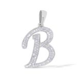 Diamond Letter B Pendant 0.25 ct. 10K White Gold