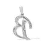 Diamond Letter B Pendant 0.25 ct. 10K White Gold