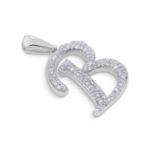 Diamond Letter B Pendant 0.25 ct. 10K White Gold