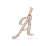 Diamond Letter A Pendant 0.21 ct. 14K Rose Gold