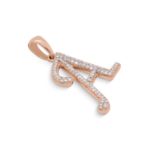 Diamond Letter A Pendant 0.21 ct. 14K Rose Gold