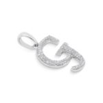 Diamond Letter G Pendant 0.15 ct. 14K White Gold