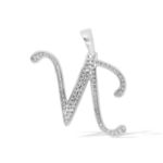 Diamond Letter N Pendant 0.22 ct. 14K White Gold