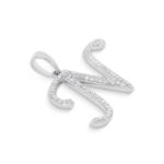 Diamond Letter N Pendant 0.22 ct. 14K White Gold