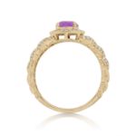 Diamond Ring 0.26 ct. 14K Yellow Gold Pink