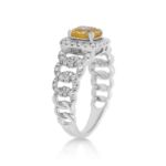 Diamond Ring 0.55 ct. 14K White Gold Yellow Center Stone