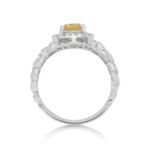 Diamond Ring 0.55 ct. 14K White Gold Yellow Center Stone