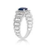 Diamond Ring 0.55 ct. 14K White Gold Blue Center Stone