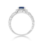 Diamond Ring 0.55 ct. 14K White Gold Blue Center Stone