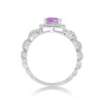 Diamond Ring 0.55 ct. 14K White Gold Pink Center Stone