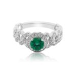 Diamond Ring 0.26 ct. 14K White Gold Green Center Stone