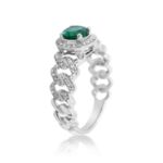 Diamond Ring 0.26 ct. 14K White Gold Green Center Stone