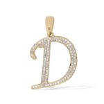 Diamond Letter D Pendant 0.25 ct. 14K Yellow Gold