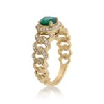 Diamond Ring 0.26 ct. 14K Yellow Gold Round Green Center Stone