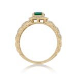 Diamond Ring 0.26 ct. 14K Yellow Gold Round Green Center Stone