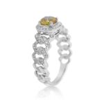 Diamond Ring 0.26 ct. 14K White Gold Round Yellow Center Stone