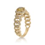 Diamond Ring 0.26 ct. 14K Yellow Gold Round Yellow Center Stone