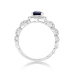 Diamond Ring 0.55 ct. 14K White Gold Blue Center Stone