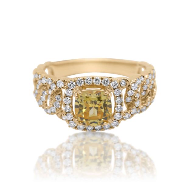 Diamond Ring 0.55 ct. 14K Yellow Gold Yellow Center Stone