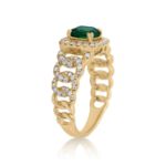 Diamond Ring 0.55 ct. 14K Yellow Gold Green Center Stone