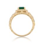 Diamond Ring 0.55 ct. 14K Yellow Gold Green Center Stone