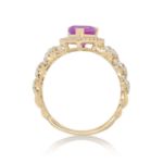 Diamond Ring 0.55 ct. 14K Yellow Gold Pink Pear Shaped Center Stone