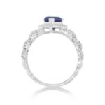 Diamond Ring 0.55 ct. 14K White Gold Blue Pear Shaped Center Stone