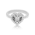 Diamond Heart Ring 0.72 ct. 14K White Gold