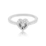 Diamond Heart Ring 0.40 ct. 14K White Gold