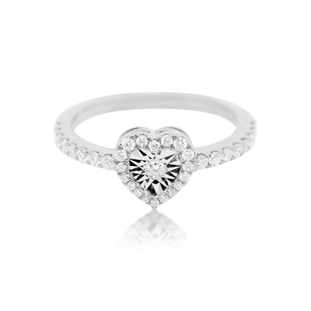 Diamond Heart Ring 0.40 ct. 14K White Gold