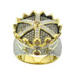 Diamond King Thrown Ring 2.80 ct. 10K Yellow Gold 14.38g