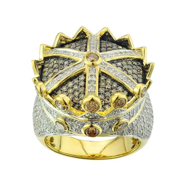 Diamond King Thrown Ring 2.80 ct. 10K Yellow Gold 14.38g