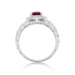 Diamond Ring 0.55 ct. 14K White Gold Red Center Stone