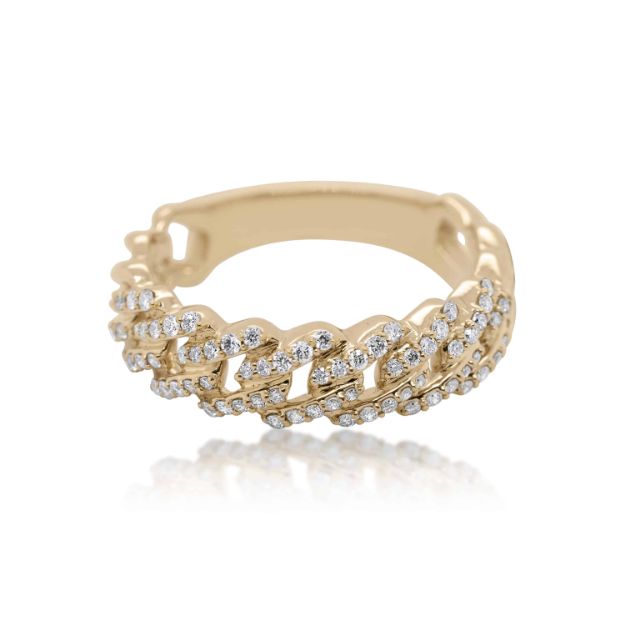 Diamond Cuban Ring 0.35 ct. 14K Yellow Gold