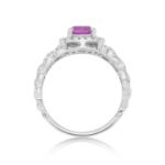 Diamond Ring 0.55 ct. 14K White Gold Pink