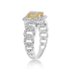 Diamond Ring 0.55 ct. 14K White Gold Yellow Center Stone