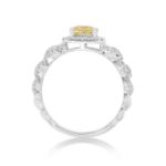 Diamond Ring 0.55 ct. 14K White Gold Yellow Center Stone