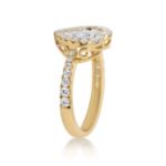 Diamond Heart Ring 0.72 ct. 14K White and Yellow Gold