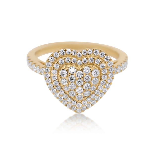 Diamond Heart Ring 0.75 ct. 14K Yellow Gold