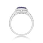 Diamond Heart Ring 0.25 ct. 14K White Gold 0.24 ct. Sapphire