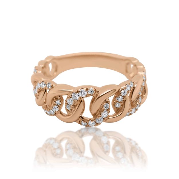 Diamond Cuban Ring 0.33 ct. 14K Rose Gold