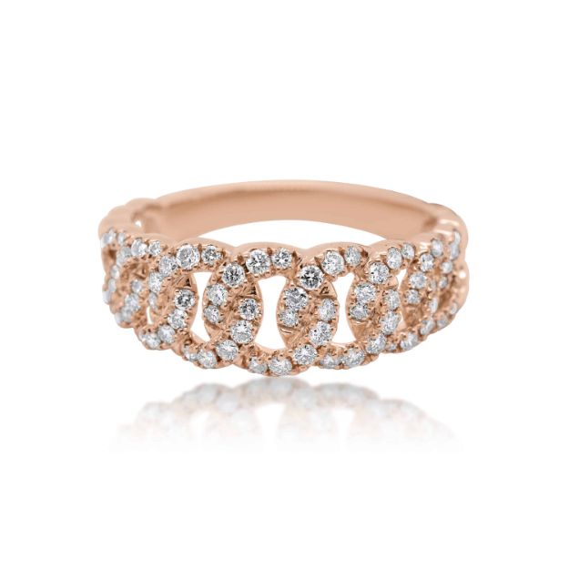 Diamond Cuban Ring 0.55 ct. 14K Rose Gold