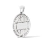 Diamond Cobra Head Oval Shaped Medallion 0.40 ct. 14k White Gold