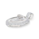 Diamond Cobra Head Oval Shaped Medallion 0.40 ct. 14k White Gold