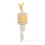 Diamond RR Key Pendant 0.62 ct. 14k Yellow Gold