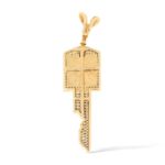 Diamond RR Key Pendant 0.62 ct. 14k Yellow Gold