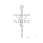 Diamond Jesus Cross Crucifix Pendant 0.65 ct. 14k White Gold